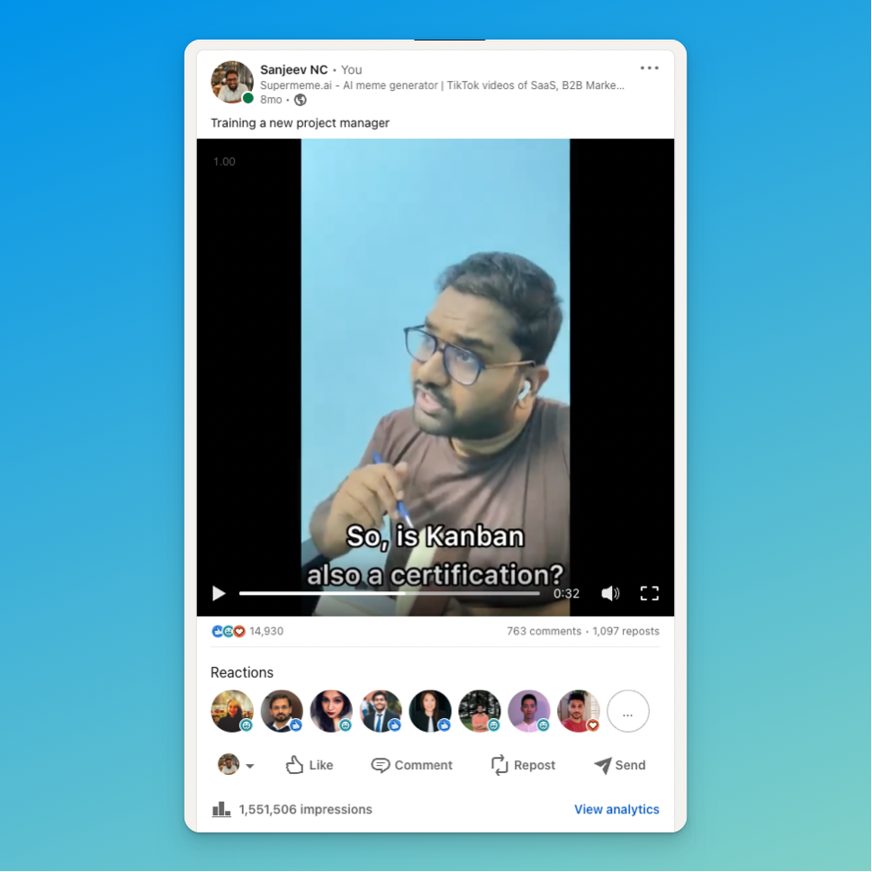Sample LinkedIn content